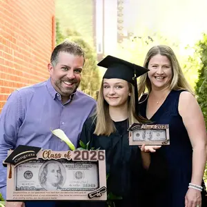Graduation Money Holder Class of 2026, Wooden Cash Gift Holder Graduation Gift 2026, Graduation Card Holder, Graduation Cash Box,Cash Clip
