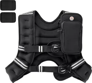 PACEARTH Weighted Vest,4Lb/6Lb/10Lb/12Lb/16Lb/20Lb/25Lb/30Lb Weight Vest with Reflective Stripe, Body Weight Vests Adjustable for Men, Women Workout, Strength Training, Running, Walking, Jogging