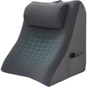 21" Extra-Wide Back Pillow with Adjustable Headrest, 2 in 1 Ergonomic Dual-Layer Wedge Backrest for Sitting or Reclining, for Adults on Bed Sofa & Floor, Ideal for Reading TV & Gaming, Soft Cover
