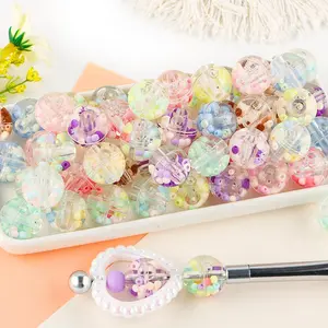 Random Color Round Beads, 10pcs/set Cute Colorful Beads, DIY Jewelry Making Supplies Beads Charms Accessories for Bracelet Necklace Earrings Pendant