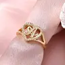 【Black Friday】Heart & Letter Design Fashion Cuff Ring Set, Adjustable Stackable Alphabet Rings, Gift for Women & Girls