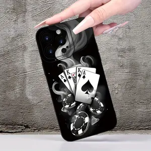 Poker Card Theme Creative Pattern Simple Unique Fashion Funny Cool Trendy Men's and Women's Angel Eye Frosted Texture Mobile Phone Case for iPhone 16 Plus Pro Max Mini Send to Friends, Family, Boyfriend, Cellphone Smartphone Cover Screen Protector