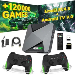 G36 Pro Retro Game Console Game Box,120000+ Games 50+ Emulators,EmuELEC 4.3 + Android 9.0 Dual System,4K Emulator Console with 4 Wireless Controllers,Plug and Play Video Game Console for TV (256G) Gaming Stick