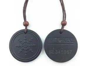 Volcanic Emf Protection Energy Stone Protection Shield Necklace,Sunflower Pattern Energy Necklace(42MM)