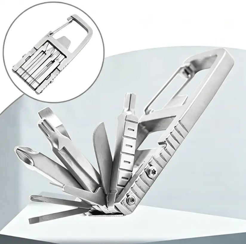Joytutus Mini Multitool Keychain Tool - Stainless Steel EDC Pocket Tool with Needle-Nose Pliers, Screwdriver, Bottle Opener & Phone Holder, Portable Everyday Carry Gear for Car Repair, Camping, Outdoor Adventures & Gifts for Men, Summerfinds