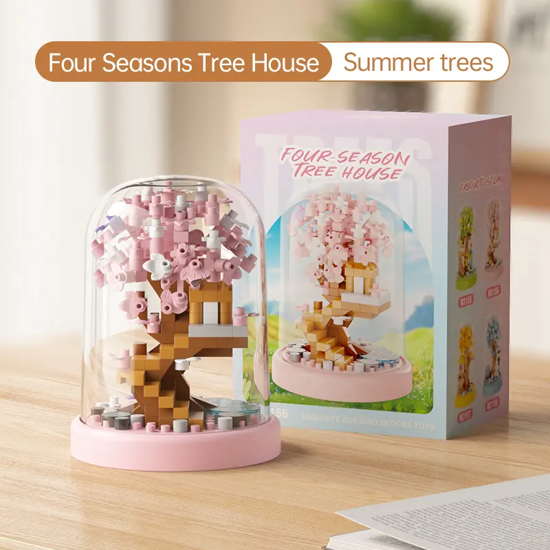 Treehouse Building Blocks, Mini Blocks set, Four Season Treehouse building toys, Creative Building & Play, Durable ABS Material,  Toy Building Blocks, Seasonal Decorations, Decorative Blocks, Kids & Adults Birthday Gifts, Crafting Activity, Home Decor