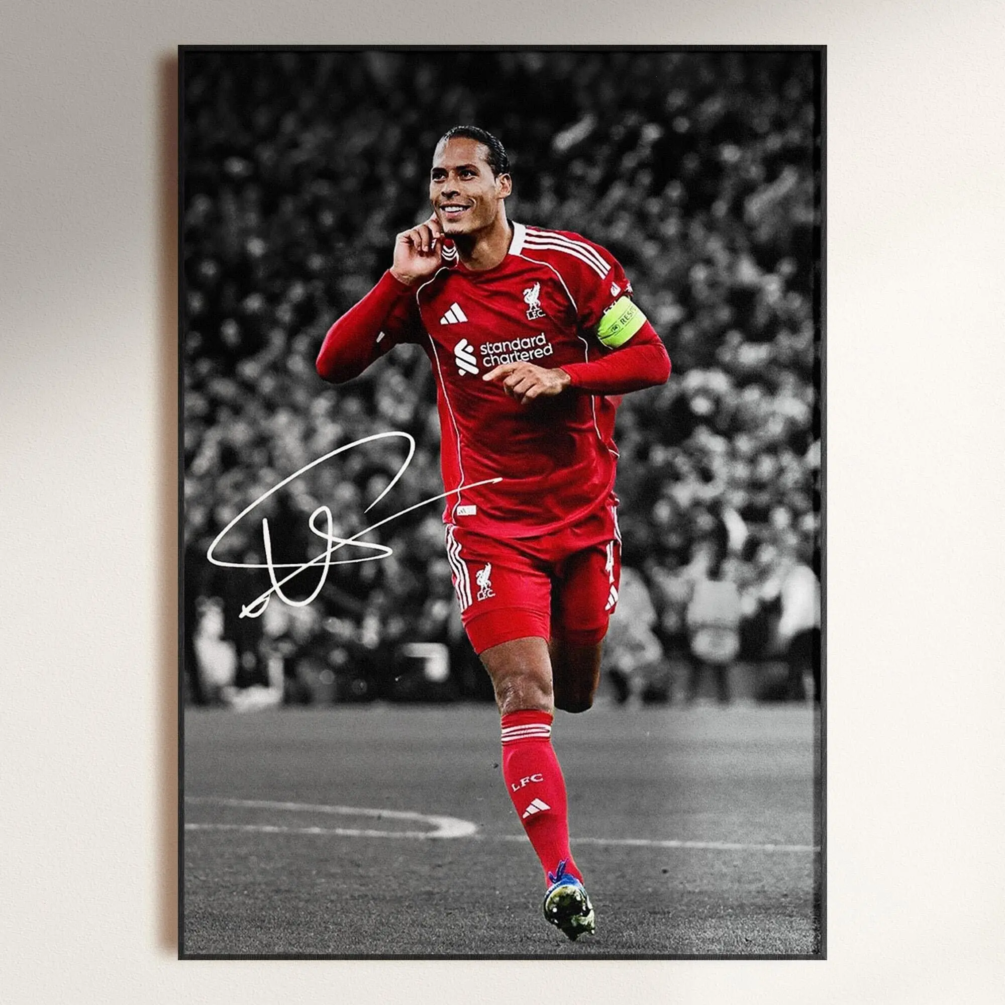 Virgil Van Dijk Poster, Signed Football Poster, Liverpool Poster Download( Unframed - Print Only )