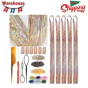 Hair Tinsel Kit,Galaxy Pattern Tinsel Hair Extensions (48 Inch Pack of 5Pcs, Galaxy)