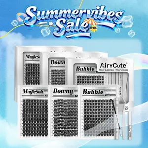 AiryCute Voluminous Lash Collection | MagicSoft, Bubble, Flaunt, Downy | Upgrade 2.0 Lashes With Ultra Dense, Waterproof, Long-Lasting Lashes | Beginner-Friendly DIY Lashes | Trendy & Must-Have Clusters #SummerVibes