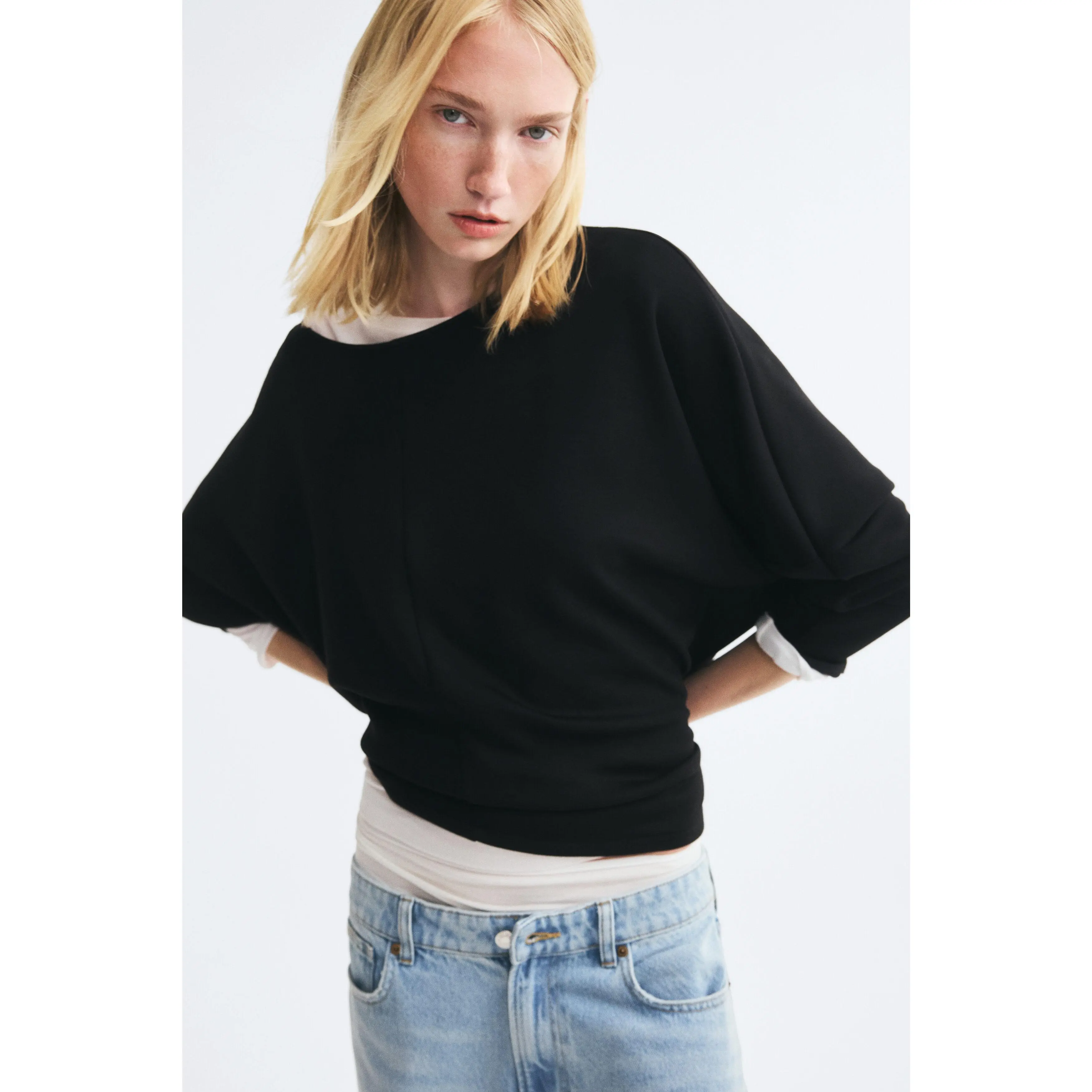 H&M Batwing-sleeved scuba sweatshirt