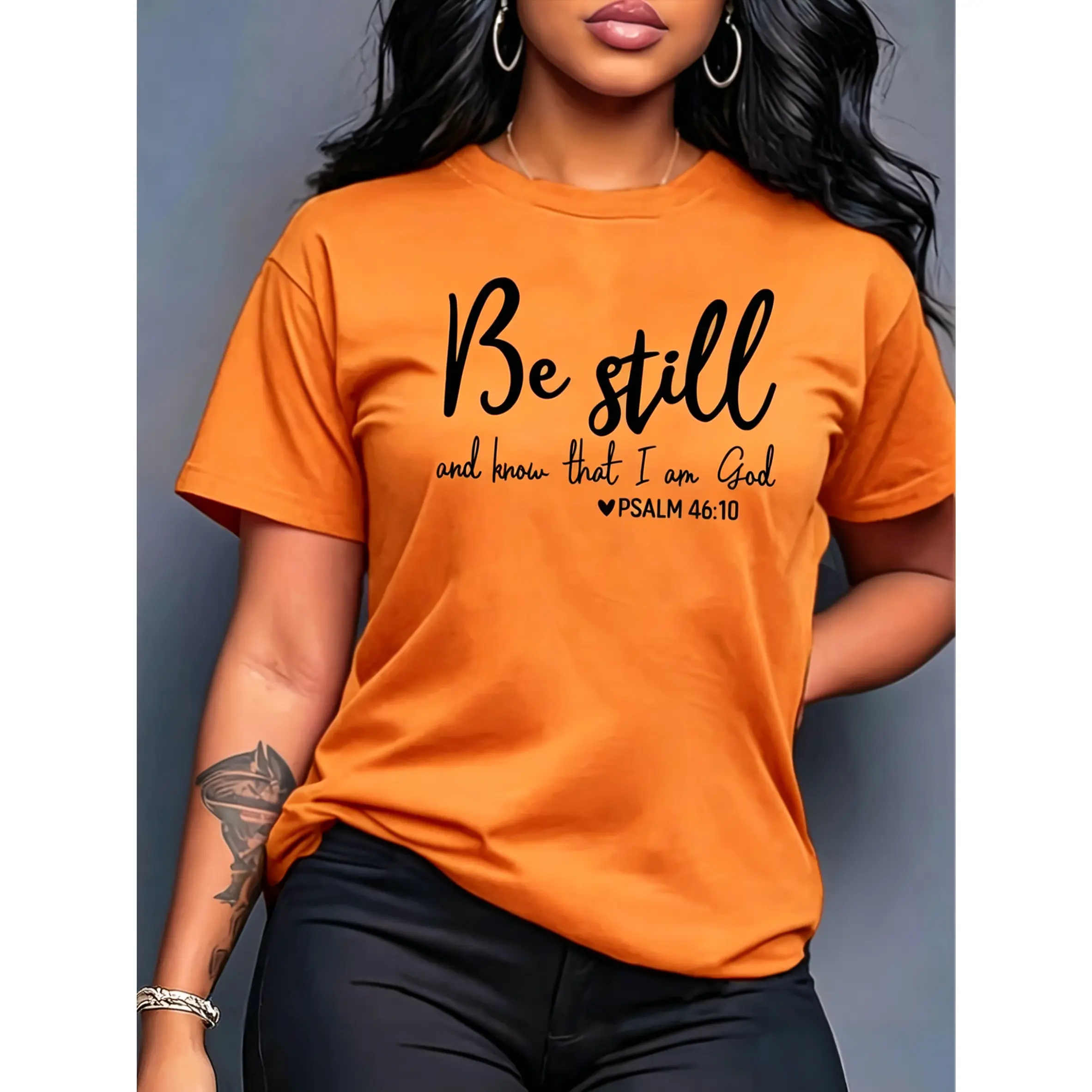 Women's 100% Cotton Shortsleeve Graphic Basic Top - Round Neck, Smooth Fabric, Loose Casual, Machine Washable, Breathable, Suitable for Spring, Summer, Daily Wear