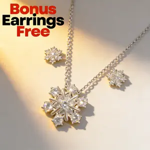 Two-piece Pendant Necklace Set for Women, Premium Stainless Steel with White Gold Finish, Includes Earrings, 18–20" Adjustable Chain, Hypoallergenic & Tarnish-Free, Gift Box Included