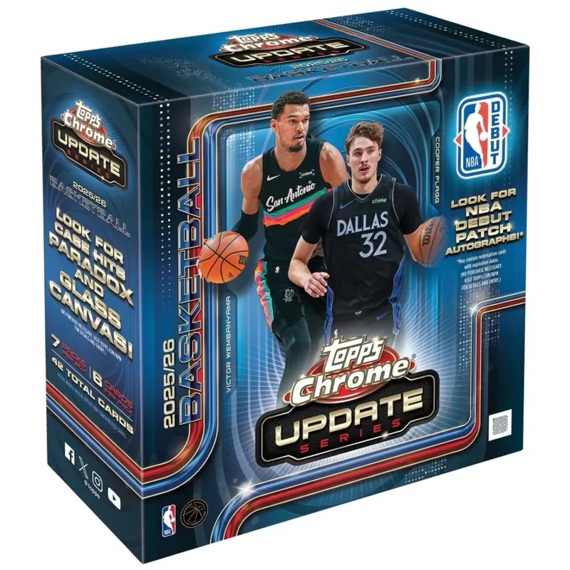 25/26 Topps NBA Chrome Update Series Basketball Trading Card Mega Box
