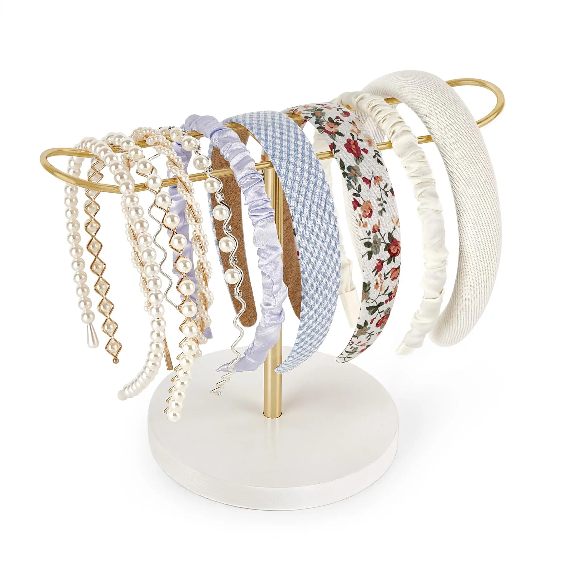 Headband Holder Metal Headband Organizer Hair Hoop Display Stand, Hair Accessories Organizer Storage Hair Ropes Bracelets Bangles for Women and Girls