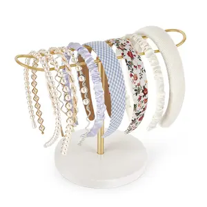 Headband Holder Metal Headband Organizer Hair Hoop Display Stand, Hair Accessories Organizer Storage Hair Ropes Bracelets Bangles for Women and Girls