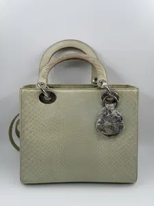 Pre-owned DIOR PYTHON Shoulder Bags CHRISTIAN Medium Lady Dior