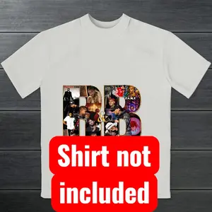 R&B Tour gold outline & writing iron on DTF Transfer for clothing & t-shirts