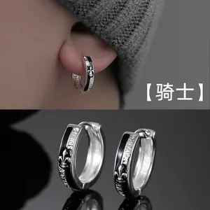 New Knight Earrings for Men: Stylish, Hip-Hop, Versatile, Cool Stud Earrings with Unique Fashion Design and a Sense of Sophistication