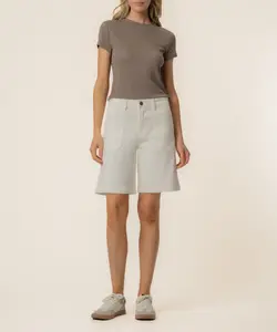Hailey High Rise Bermuda Short, Exclusive in Ecru