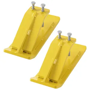 Heavy steel tractor bucket edge protection device - Ski sled protection device with 8.8 grade double locking nuts - Used for snow removal, gravel paving, grass protection - Suitable for small excavator/tractor accessories -2-piece set
