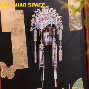 MU X MIAO SPACE Phoenix Instrument Powder Crown Refrigerator Magnet 3D Three-Dimensional Metal Puzzle Handmade DIY Educational Mystery Toy Desktop Office Decoration Stress Relief Gift for Girlfriend Birthday Christmas Halloween Multicolor Collector's Item