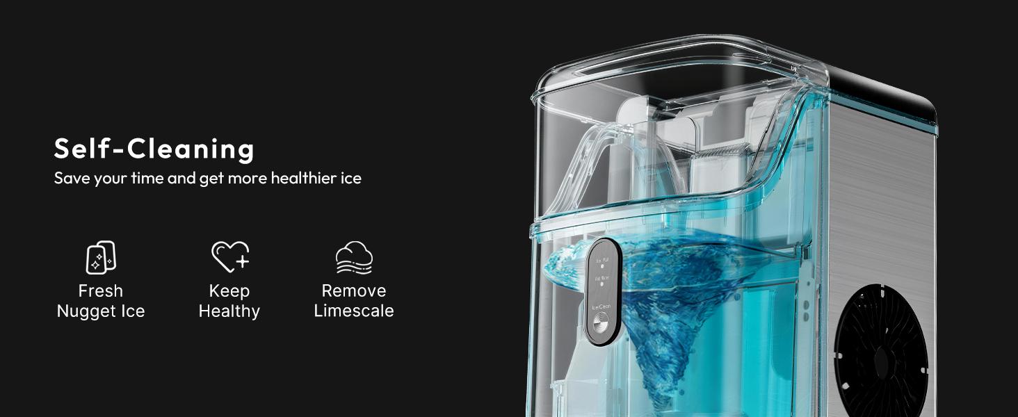 EUHOMY Nugget Ice Makers Countertop, Pebble Ice Maker Machine with 35lbs/24H&33lbs/24H Soft Ice, Self-Cleaning Sonic Ice Maker with Ice Scoop&Basket, Utensils, Pellet Ice Maker for Home/Kitchen/Office EUHOMY Nugget Ice Makers Countertop, Pebble Ice Maker Machine with 35lbs/24H&33lbs/24H Soft Ice, Self-Cleaning Sonic Ice Maker with Ice Scoop&Basket, Utensils, Pellet Ice Maker for Home/Kitchen/Office