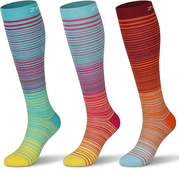 3 Pairs Compression Socks for Women and Men 20-30mmHg-Circulation Support Socks High-Performance Breathable Compression Socks，