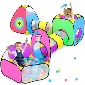 Sumbababy 5pc Kids Outdoor Play Tent with Ball Pits, Crawl Tunnel, Pop Up Playhouse Indoor Gift Toys (without balls)