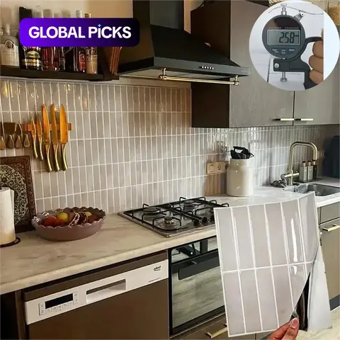 Aadesh Self-Adhesive PET Tile Wall Decals, Wall Stickers, Decorative Wall Sticker, Peel-and-Stick Home Backsplash Sticker, Waterproof & Stain-Resistant, Kitchen, Bathroom & Living Room Decoration, 9 x 11.4 Inches #GLOBAL PICKS