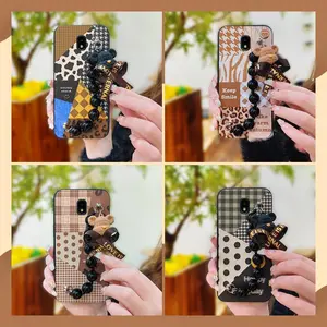 Skin-friendly feel Anti-knock Phone Case For Samsung Galaxy J7 2018/J6 US Dirt-resistant Back Cover Cartoon soft case Bear bracelet silicone Waterproof cute protective case