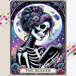 Skull Reader Pattern DIY Diamond Arts Colorful Painting Kit Without Frame, DIY 5D Diamond Arts Colorful Painting Kit, Wall Art Decor for Home