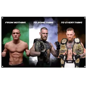 Conor McGregor From Nothing, To Something, To Everything 3ftx5ft Motivational Gym Flag Banners Wall Gift
