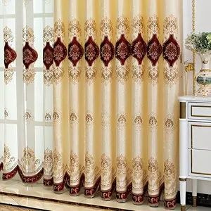 Luxury Embroidered Curtains Set, Blackout Traditional Drapes for Living Room Bedroom Balcony, Elegant Home Decor, Ready-Made Window Covering