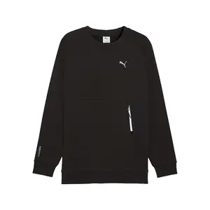 PUMA Mens Pumatech Relaxed Crew Neck Sweatshirt Casual - Black