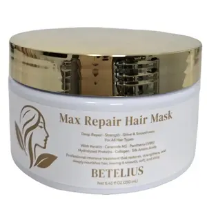 BETELIUS Max Repair Hair Mask Ceramide NG Keratin Multi-Protein Deep Repair Anti-Frizz Shine 250 ml for Dry Damaged Frizzy Hair