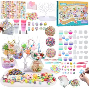 660pcs Kids DIY Gu Ka Set, Fun Toys for Boys and Girls, Stickers, Guka, Cream Glue, DIY Keychain, Deer Display Stand, Creative Gift Kit