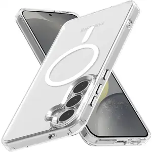 Magnetic Phone Cases for Samsung S26 25 24 23 22 ULTRA S26 25 24 23 22 PLUS S25 24 23FE Case Hard [Compatible with Magsafe Wireless Charging] Yellowing Resistant Magnetic Cover Clear para Rugged Best Phone Cases for Samsung S26 Clear