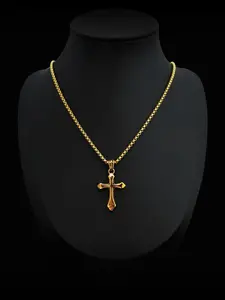 Unisex Street Style Cross Pendant Necklace, Stainless Steel Charm Necklace, Cuban Link Chain for Party, Daily Decor, Daily Wear Necklace, Trendy All-match Hip Hop Jewelry for Birthday Gift, Fashion Matching Necklace