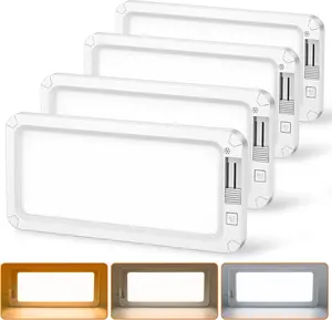 SEALIGHT RV Interior Lights 3 Color Dimmable LED Fixtures 12V Camper Light 1500LM Warm Cool Natural White Pack of 4 for Camper, Car, Trailer, Boat