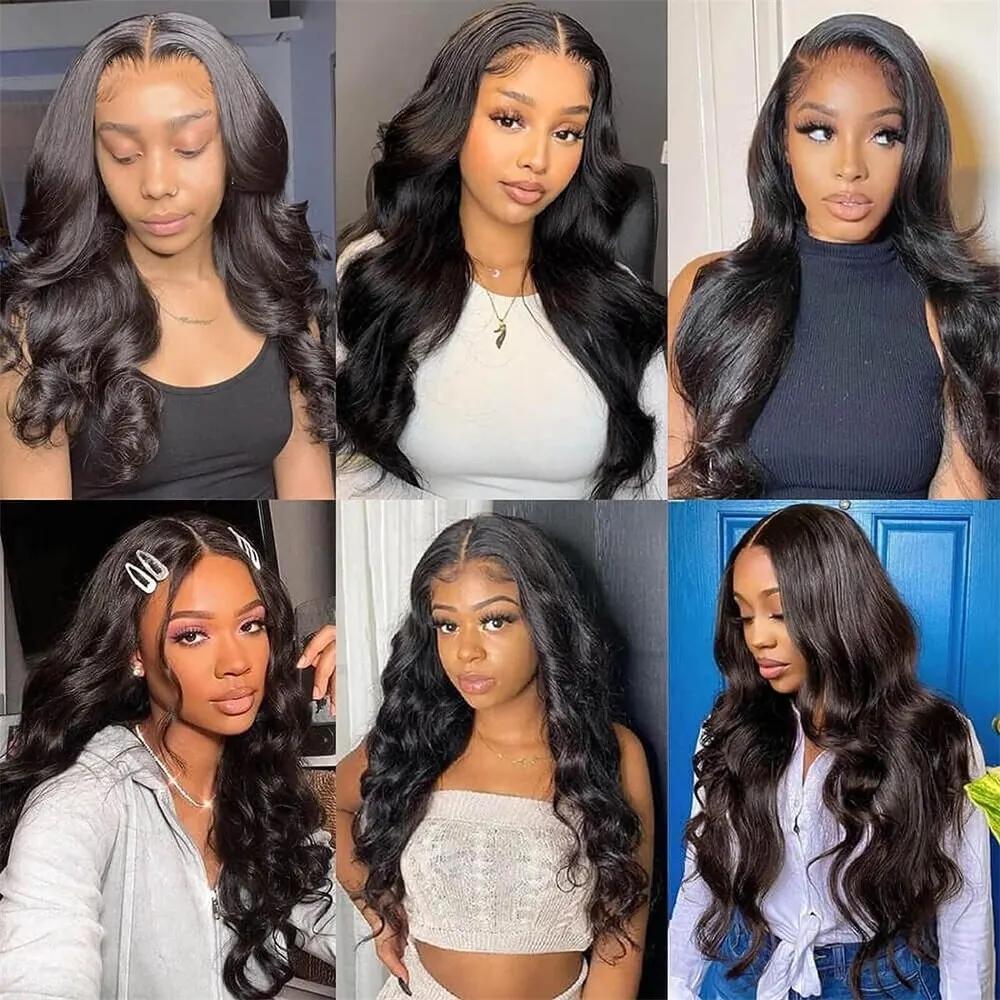 Bling Hair 13x6 HD Body Wave Lace Front Wig Pre Plucked Loose Wave Lace Frontal Wig 100% Human Hair Wigs For Black Women