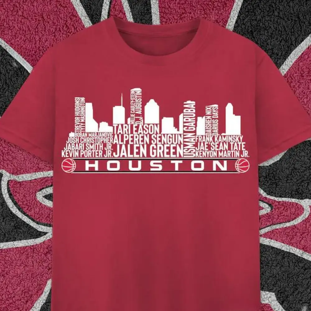 Houston Rockets Basketball Team 2023 Player Roster Houston City Skyline shirt
