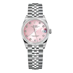 Rolex Lady-Datejust 69174 26mm Automatic Aftermarket Pink Dial Stainless Steel Ladies Watch with Aftermarket Diamond Bezel WHP043057