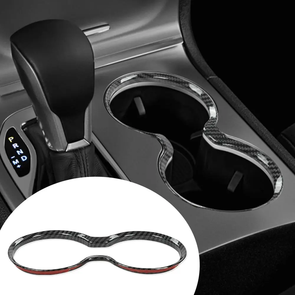 CROSSDESIGN Custom Fit Gear Shift Water Cup Holder Panel Trim Bezel, Car Interior Moulding & Cars Accessories, Self-Adhesive Scratch-Proof Decor, Compatible with 2011-2021 Grand Cherokee
