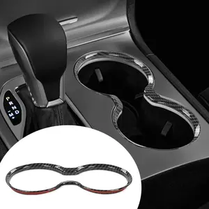 CROSSDESIGN Gear Shift Cup Holder Cover Trim Bezel Fit For 2011-2021 Grand Cherokee