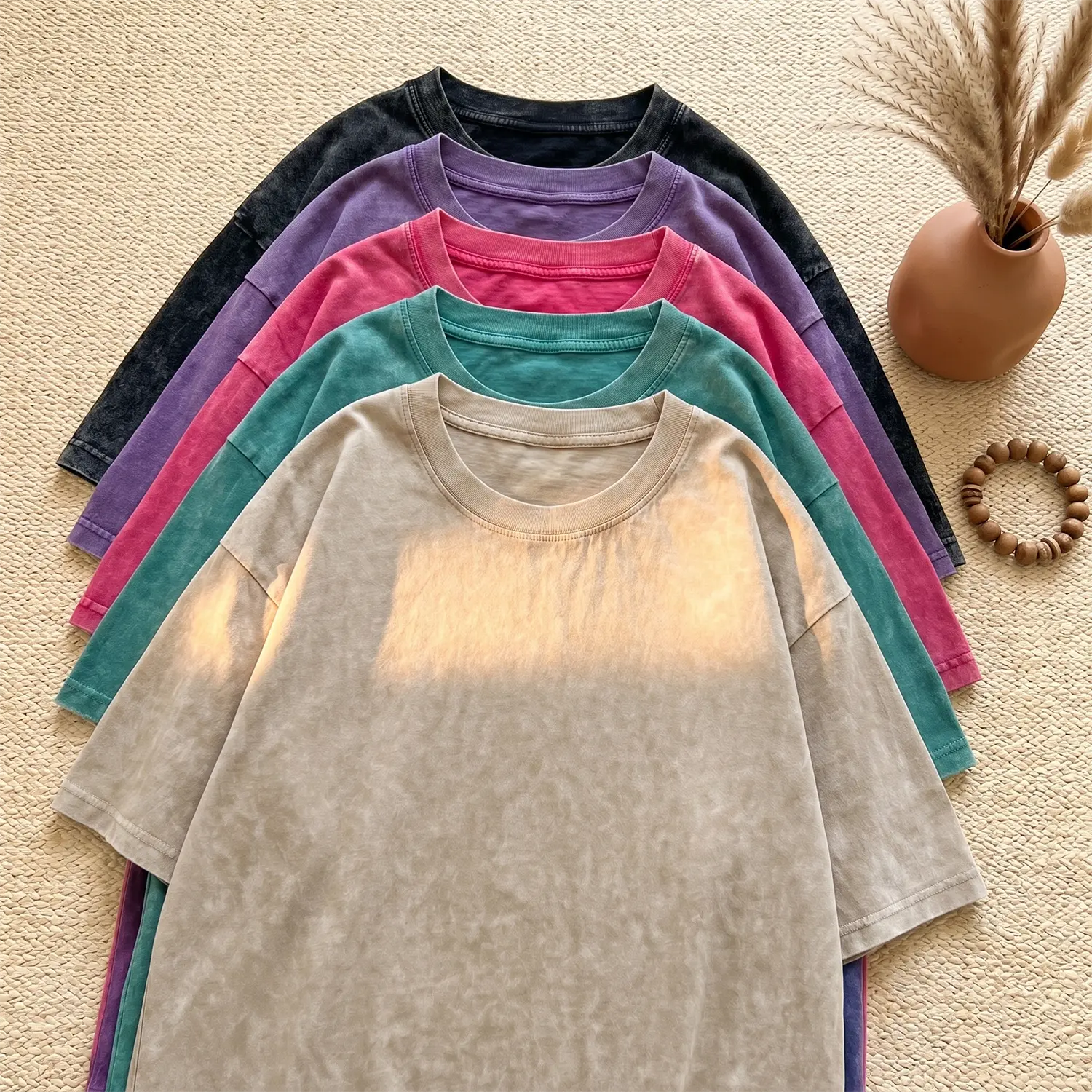 1/4 Pack Oversized Tshirts Unisex Gym Workout Heavyweight Cotton Acid Wash Retro Summer Casual Baggy Tees Vintage Streetwear Summervibes Tops Menswear Outdoor Prints