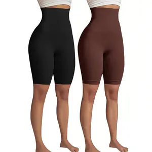 2PCS Women's High Waisted Yoga Shorts, Black 5/8 Length Slimming Compression Shorts, Breathable Sports Shorts for Running, Gym, Squats & Hot Yoga scrunch sport legging woman seamless yoga pant soft leg activewear bootcut high-waisted sporty wide thermal