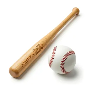 America 250 Engraved 18” Mini Solid Wood Baseball Bat – Officially Licensed A250 Commemorative – Laser Engraved, Collectible Display Bat