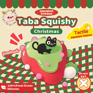 wenqingsquishy - Christmas Triangle Cat [Handmade TabaSquishy] [full silicone rebom squishy] [Fidget Toy] [Squishy Toy] [222]