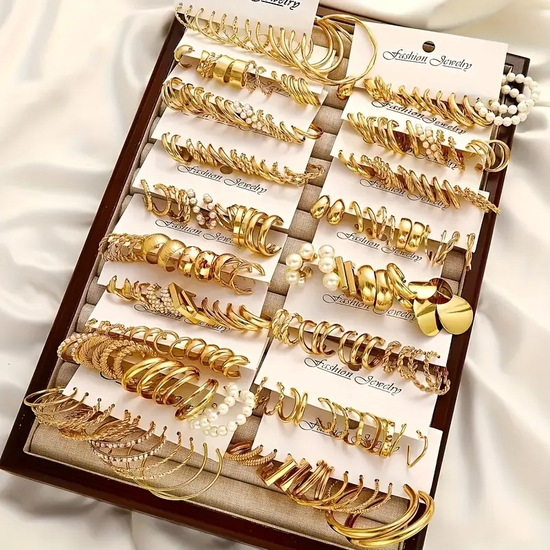 Women's 12-Pair Vintage Irregular Imitation Pearl Twist Earrings Set - Festive & Party Supplies, Minimalist Statement Jewelry, Fashion Accessory for Daily Wear, Gifting