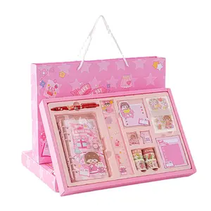 Cute planner set, wholesale complete set of loose-leaf student stationery gifts, children's birthday gift, planner gift box, Children's Day gift